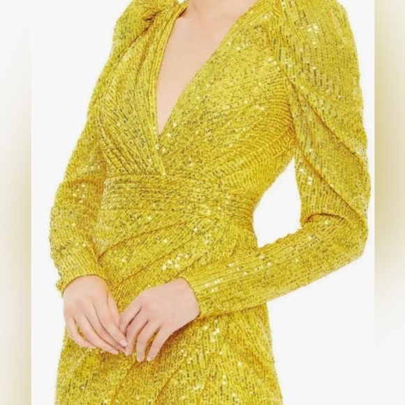Ieena By Mac Duggal
Style No. 26944 Evening Yellow/Gold Mini Dress Size 4 - Picture 2 of 11